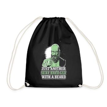 Just Another Sexy Bald Guy Bart Geschenk - Turnbeutel - Schwarz - Vorne