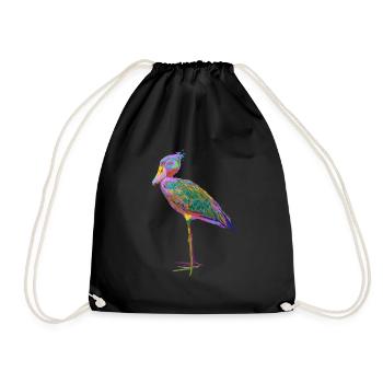 Colorful Splash Bird Shoebill - Drawstring Bag - black - Front