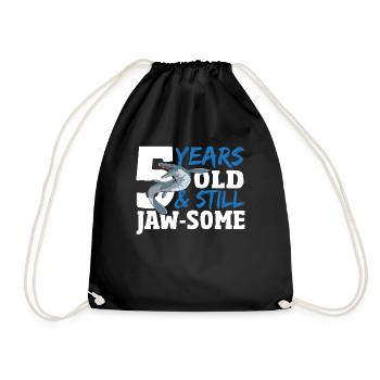5 ans et encore jaw-Some Mosasaurus Anniversaire - Sac de sport léger - noir - Devant