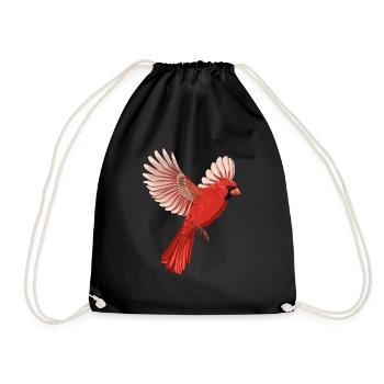 Fliegender Vogel Rotkardinal - Turnbeutel - Schwarz - Vorne