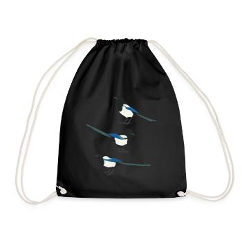 Drôles d’oiseaux Pie - Sac de sport léger - noir - Devant