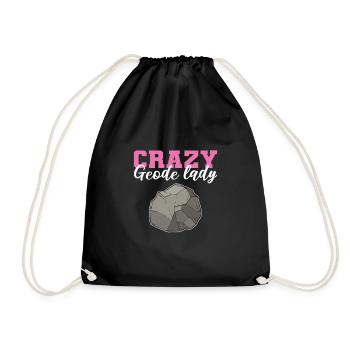Crazy Geode Lady Géologie Minéraux Géologue - Sac de sport léger - noir - Devant