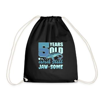 5 ans et encore jaw-Some Mosasaurus Anniversaire - Sac de sport léger - noir - Devant