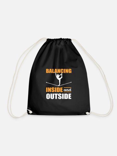 Balancing Inside and Outside Slackline Yoga Slack - Turnbeutel - Schwarz