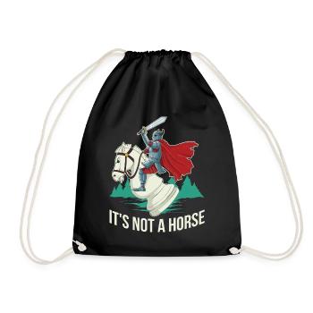 Its Not A Horse Chess Chess Gift - Drawstring Bag - black - Front