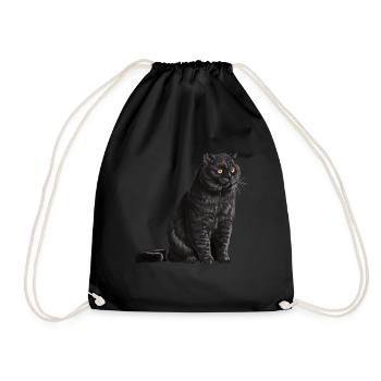 Chat sédentaire noir britannique à poil court - Sac de sport léger - noir - Devant