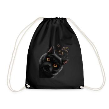 Curieux chat noir britannique à poil court - Sac de sport léger - noir - Devant