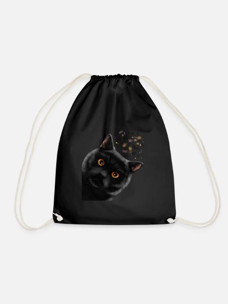Neugierige Schwarze Britisch Kurzhaar Katze - Turnbeutel - Schwarz