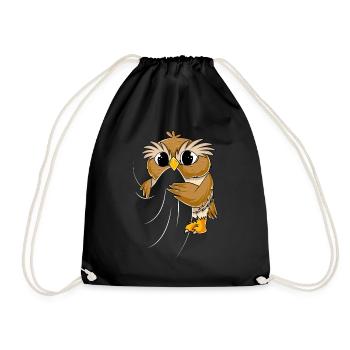 Owl Lovers Enfants Dames Filles Hibou - Sac de sport léger - noir - Devant