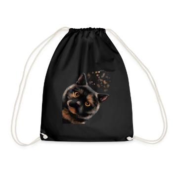 Curieux tortoise écaille british Shorthair Cat - Sac de sport léger - noir - Devant