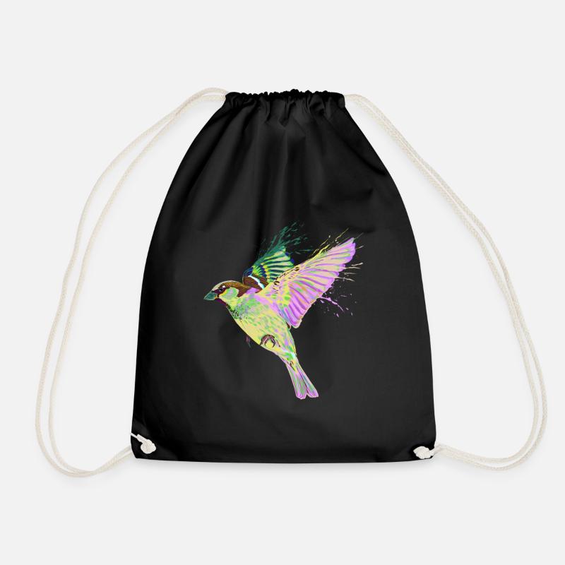 Flying House Sparrow Splash Oiseau Moineau - Sac de sport léger - noir
