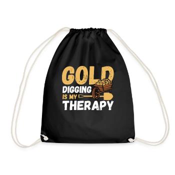 Creuser l’or est ma thérapie Orpaillage de l’or - Sac de sport léger - noir - Devant