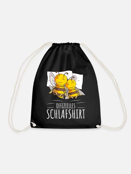 Offizielles Schlafshirt Bienen Imker Biene - Turnbeutel - Schwarz