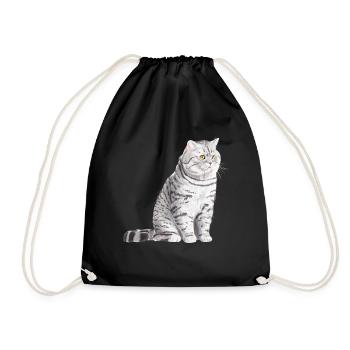 Chat sédentaire à poil court britannique tacheté - Sac de sport léger - noir - Devant