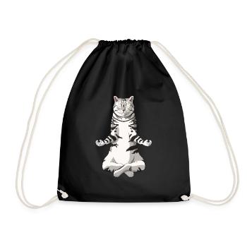 Drôle de Yoga Tabby British Shorthair Cat - Sac de sport léger - noir - Devant
