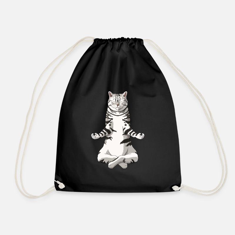 Lustige Yoga Tabby Britisch Kurzhaar Katze - Turnbeutel - Schwarz