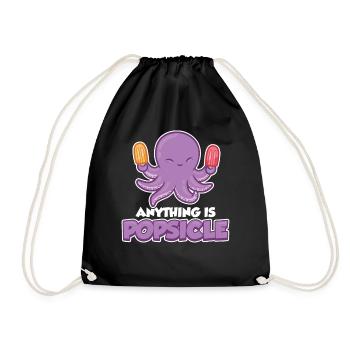 Anything Is Popsicle Eis Geschenk - Turnbeutel - Schwarz - Vorne