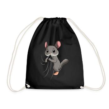 Chinchilla Kinder Mädchen Frauen - Turnbeutel - Schwarz - Vorne