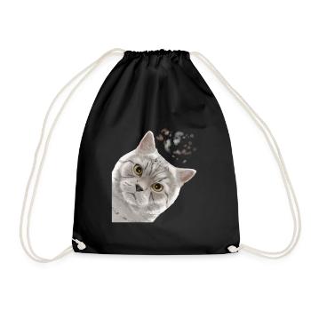 Curieux chat britannique à poil court - Sac de sport léger - noir - Devant