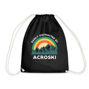 Easily distracted by Acroski - Drawstring Bag - black - Front