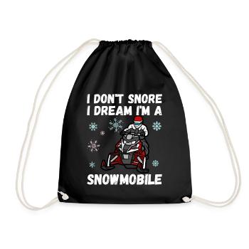 Je ne ronfle pas je rêve im une motoneige - Sac de sport léger - noir - Devant