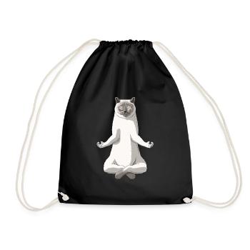 Funny Yoga Colourpoint British Shorthair Cat - Drawstring Bag - black - Front