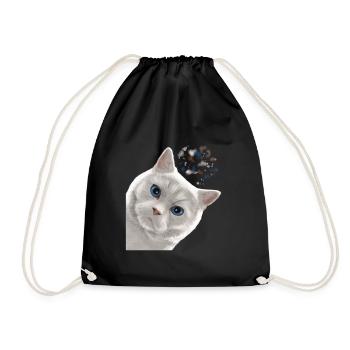 Drôle de chat blanc britannique à poil court - Sac de sport léger - noir - Devant