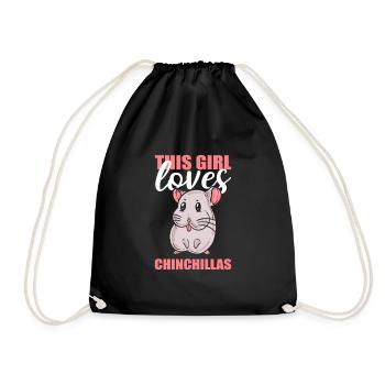 This Girl Loves Chinchillas Chinchilla Chinchillin - Turnbeutel - Schwarz - Vorne