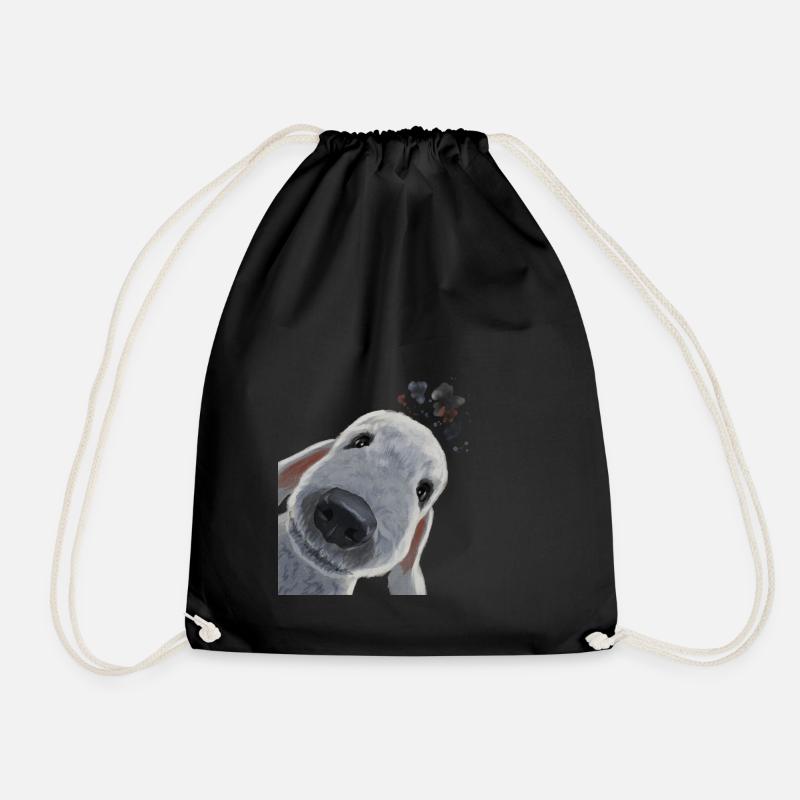Lustiger Neugieriger Hund Bedlington Terrier - Turnbeutel - Schwarz