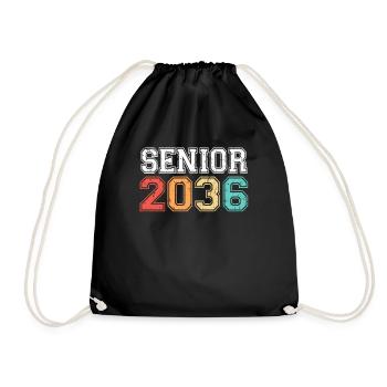 Senior 2036 Graduation Retro Vintage - Drawstring Bag - black - Front