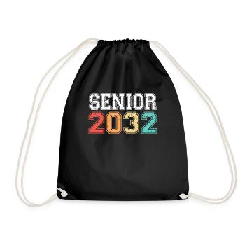 Senior 2032 Abschluss Retro Vintage - Turnbeutel - Schwarz - Vorne
