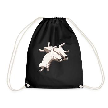 Funny Wrestling Dog Wrestler Pug - Drawstring Bag - black - Front