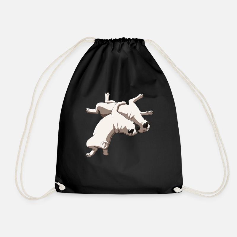 Lustiger Wrestling Hund Wrestler Mops - Turnbeutel - Schwarz