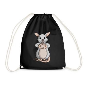 Rats Domestic Rats Children Girls Ladies Rat - Drawstring Bag - black - Front