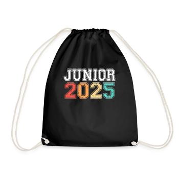 Junior 2025 Graduation Retro Vintage - Drawstring Bag - black - Front