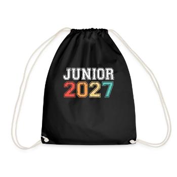 Junior 2027 Graduation Retro Vintage - Drawstring Bag - black - Front
