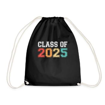 Class Of 2025 Graduation Retro Vintage - Drawstring Bag - black - Front
