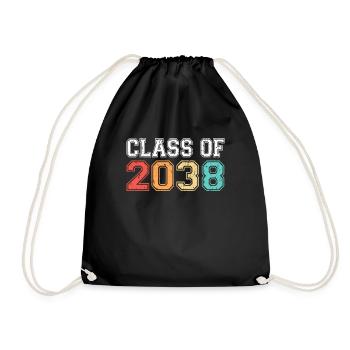 Class Of 2038 Graduation Retro Vintage - Drawstring Bag - black - Front