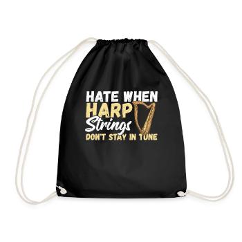 Déteste quand les cordes de harpe ne restent pas en accord avec la harpe - Sac de sport léger - noir - Devant