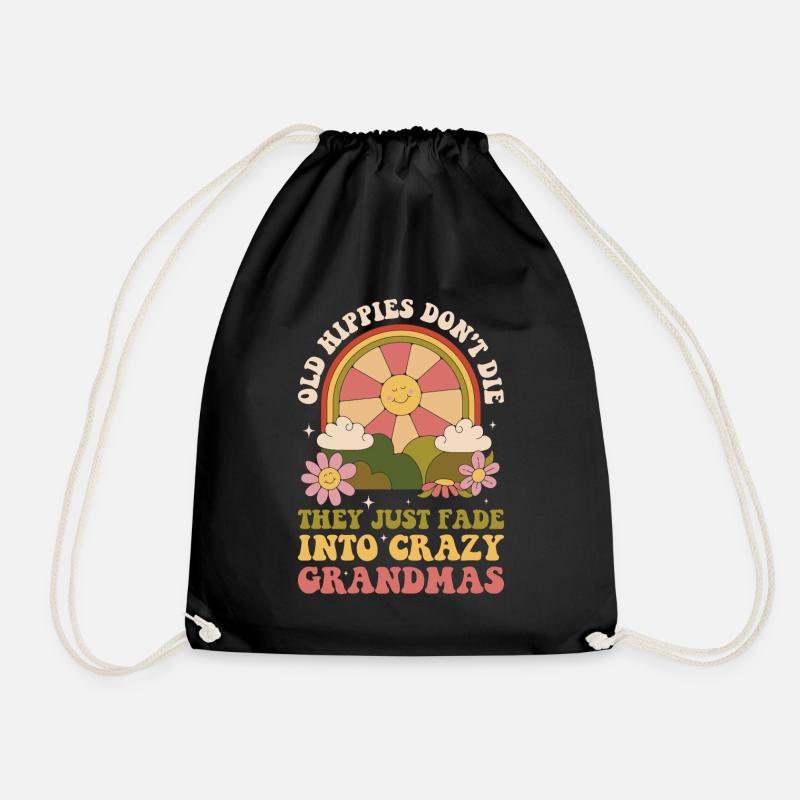 Old Hippies Dont Die Hippie Geschenk - Turnbeutel - Schwarz