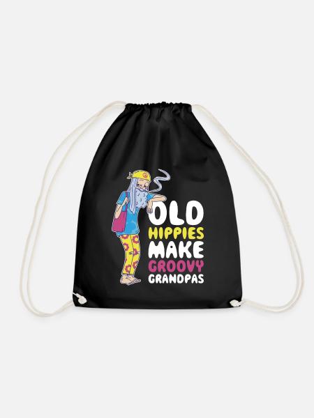 Hippie Grandpa Hippie Cadeau - Sac de sport léger - noir