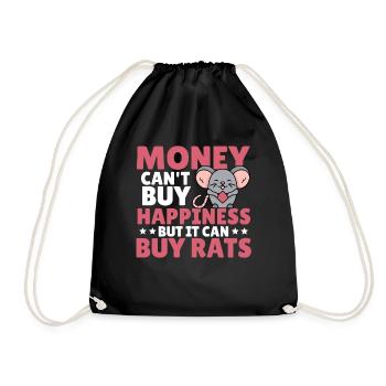 Money Can't Buy Happiness But It Can Buy Rats Rat - Turnbeutel - Schwarz - Vorne
