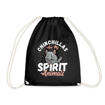 Chinchillas Are My Spirit Animals Chinchilla - Turnbeutel - Schwarz - Vorne