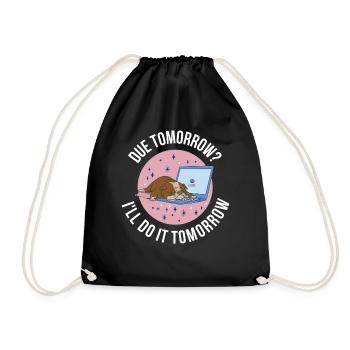 Cadeau de procrastination Due Tomorrow - Sac de sport léger - noir - Devant