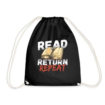 Read Return Repeat Librarian Library Book Lover - Drawstring Bag - black - Front