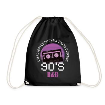 Introverted 90's R&B Introverted Gift - Drawstring Bag - black - Front