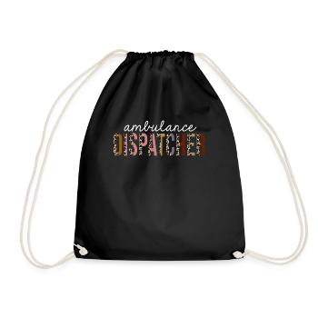 Ambulance Dispatcher Leopard Print Funny Gift - Drawstring Bag - black - Front