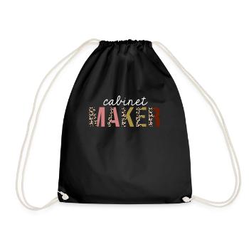 Cabinet Maker Leopard Print Funny Gift - Drawstring Bag - black - Front