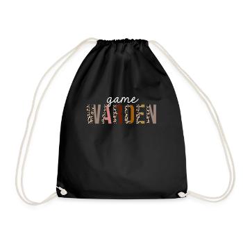 Game Warden Leopard Print Funny Gift - Drawstring Bag - black - Front