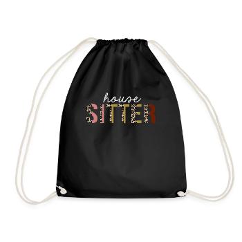 Haushälterin Leopard Print Lustiges Geschenk - Turnbeutel - Schwarz - Vorne